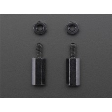 Brass M2.5 Standoffs 11mm tall for Pi HATs - Black Plated - 2 Pack
