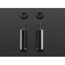 Brass M2.5 Standoffs 16mm tall - Black Plated - 2 Pack